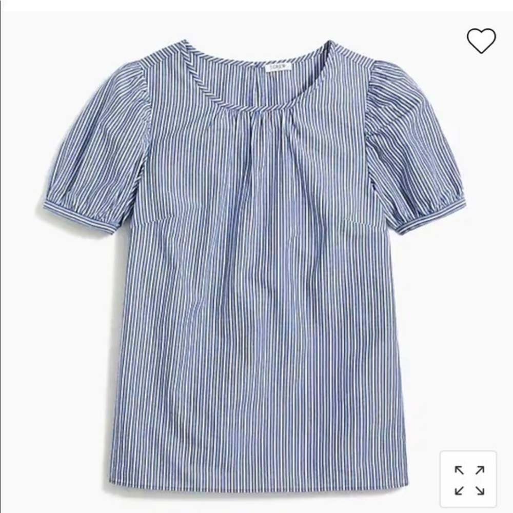 J. CREW Striped Puff-Sleeve Top | Size XXS | NWT
